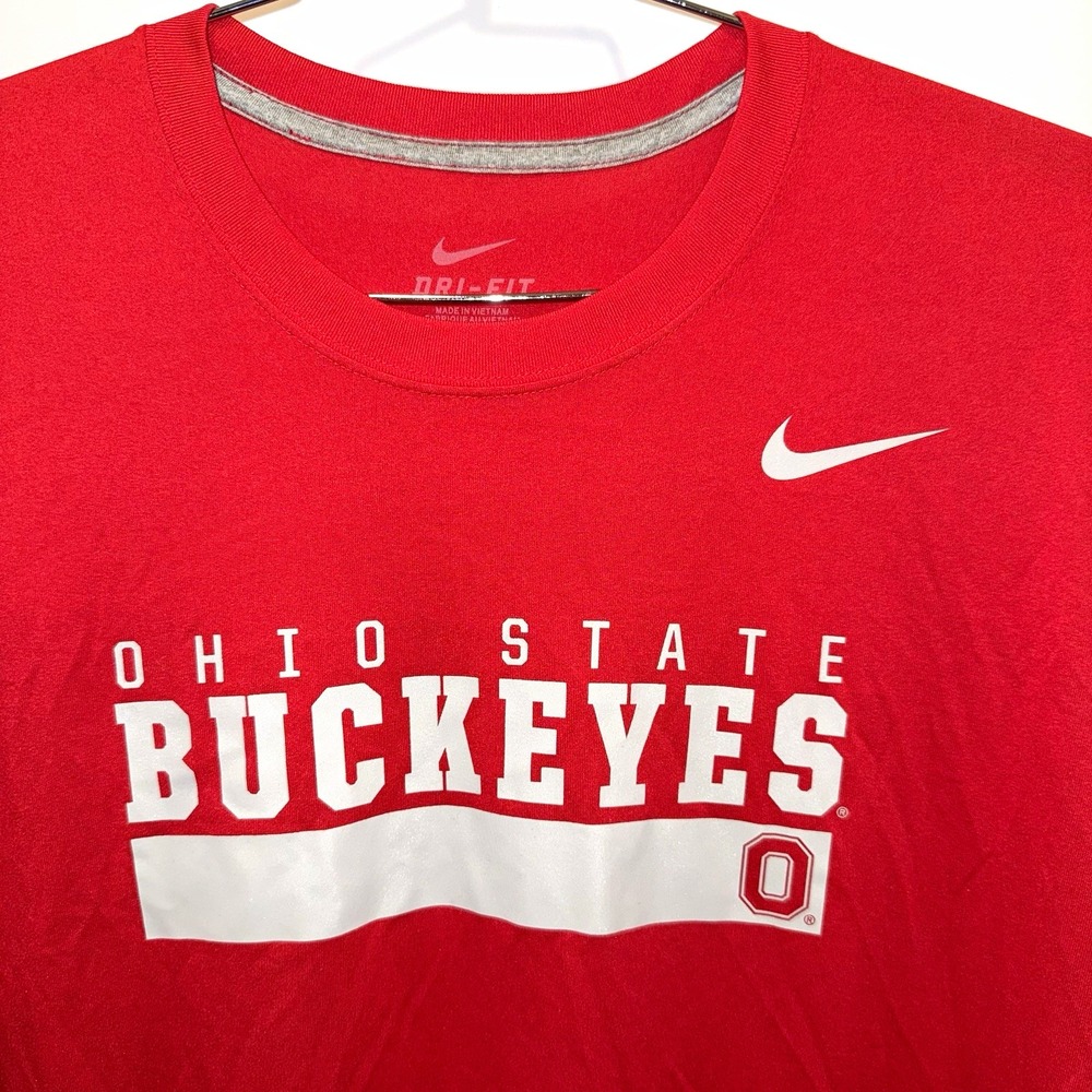 Nike Ohio State Buckeyes Shirt Mens XL Red Dri Fit NCAA Football T Shirt